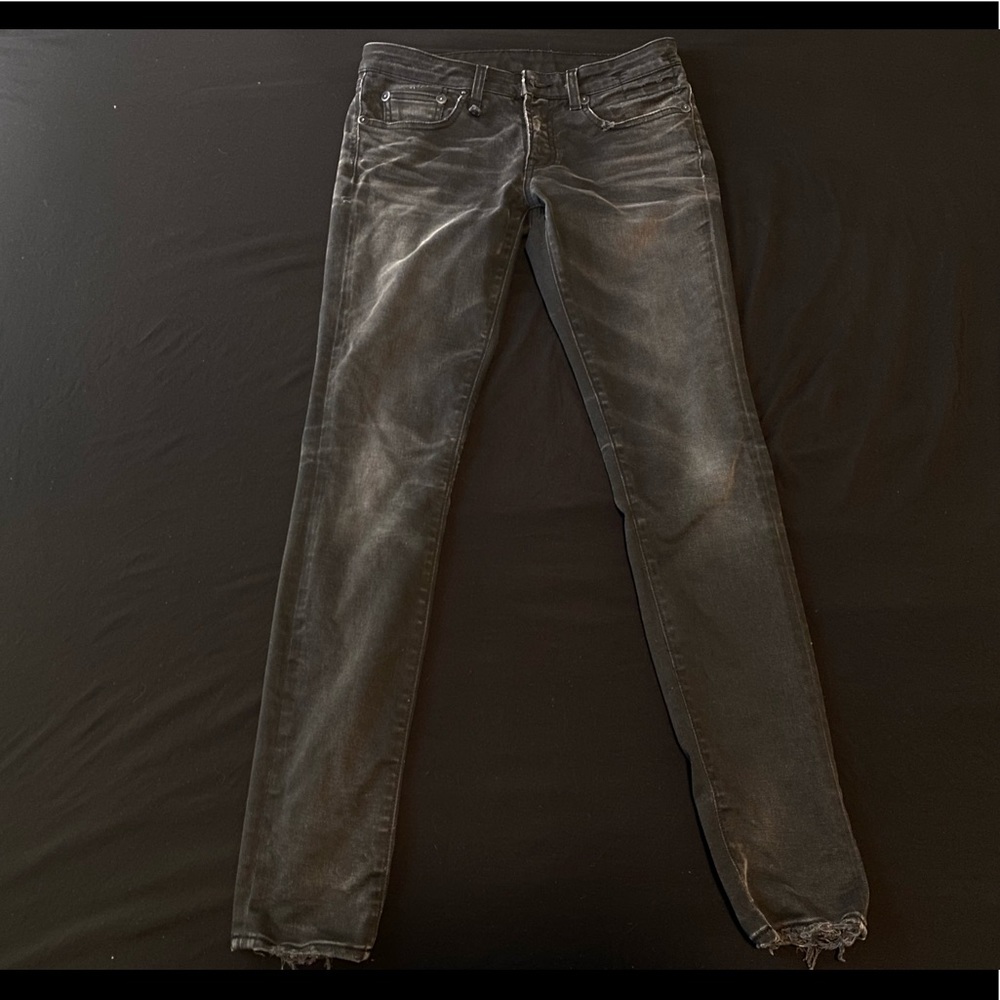 R13 Denim Faded Black Skinny Jeans